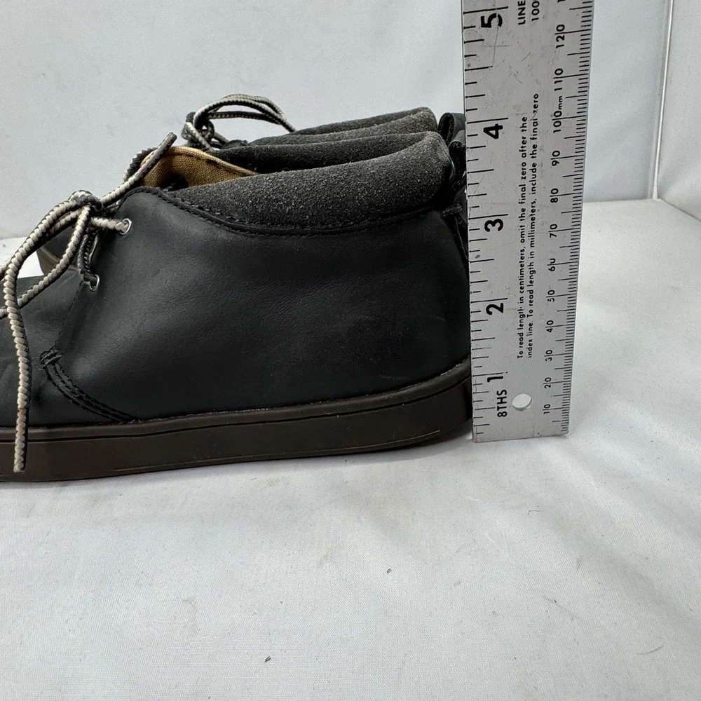 OluKai Ka Lae Shoes Mens 7 Black Leather Chukka Boots Grundge Gorpcore EU 37